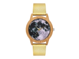 Reloj De Cuarzo Unisex Con Correa De Malla De Acero Moda Pulsera Oro