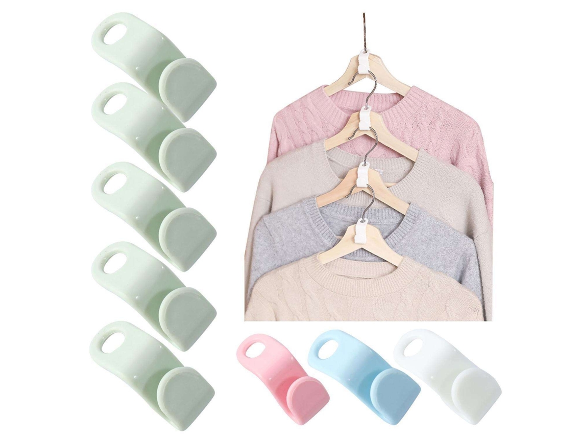 Pacote Com 100 Cabides Para Roupas - Gancho De Encaixe - Organizador Multicolorido