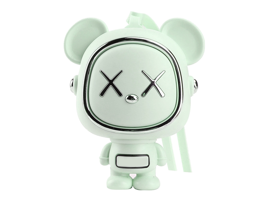 Ventilador Portátil Sem Pás de Pescoço em Forma de Urso Usb Silencioso para Verão Verde