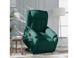 Vidaxl Poltrona Elétrica Reclinável/elevatória Tecido Verde-escuro