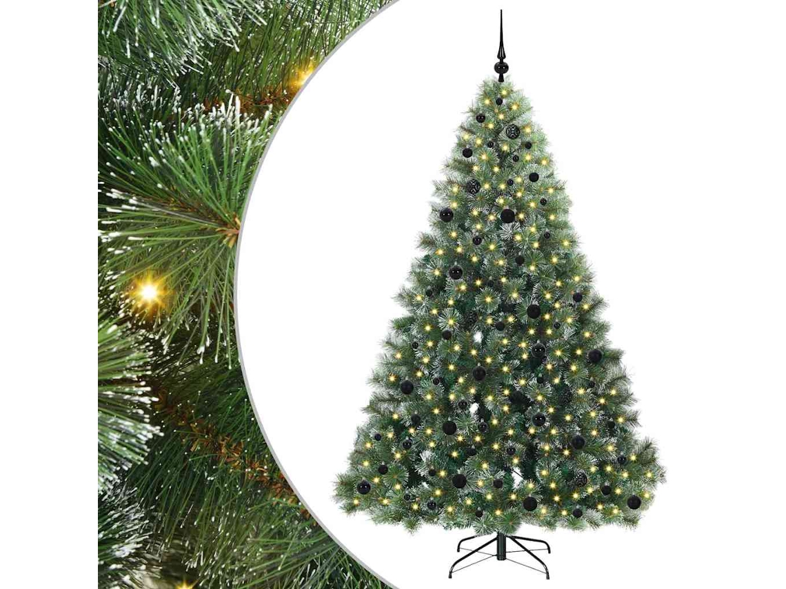 Vidaxl Árvore De Natal Artificial Com 300 Leds Verde 210 Cm Pe E Pvc