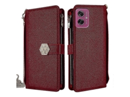 For Motorola Moto G55 5g26-27 Crossbody Handle Cross Texture Leather Phone Case