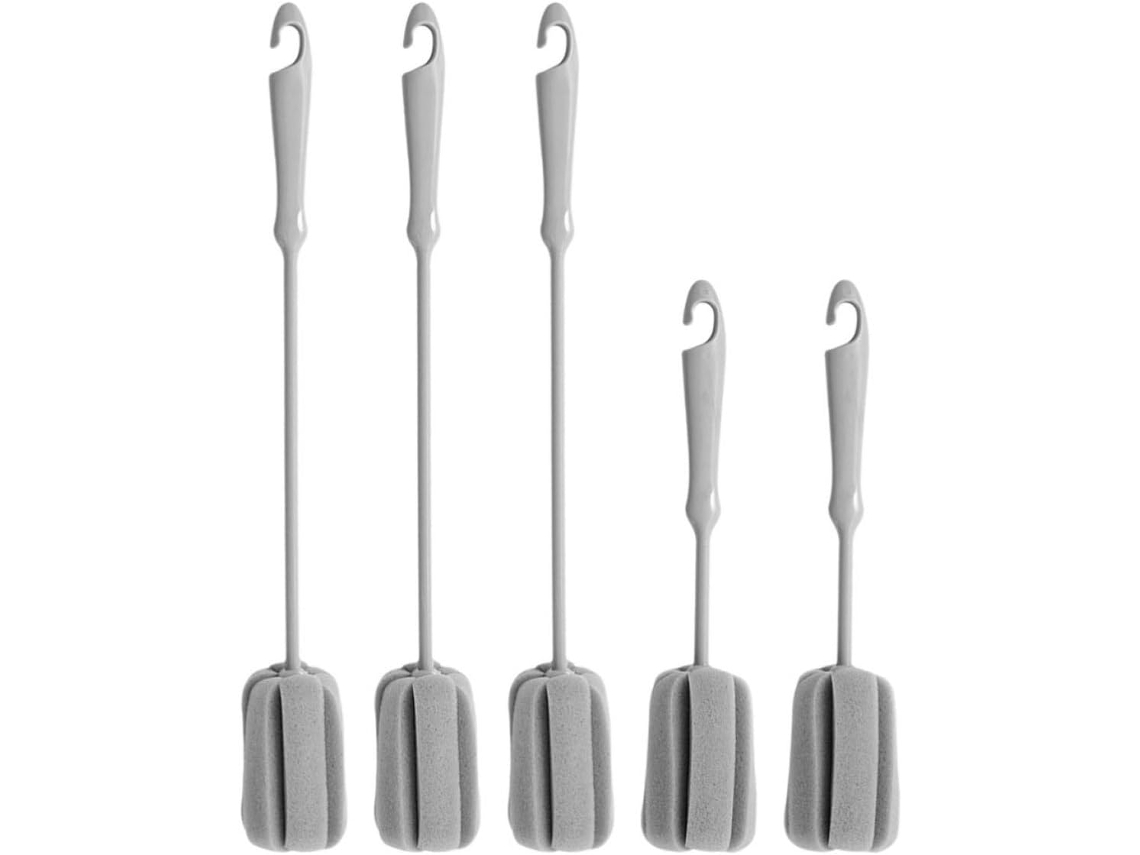Conjunto De 5 Peças Ifundom Escova Limpeza Para Garrafas Água Com Cabo Longo E Esponja, Ideal Para Garrafas Térmicas E