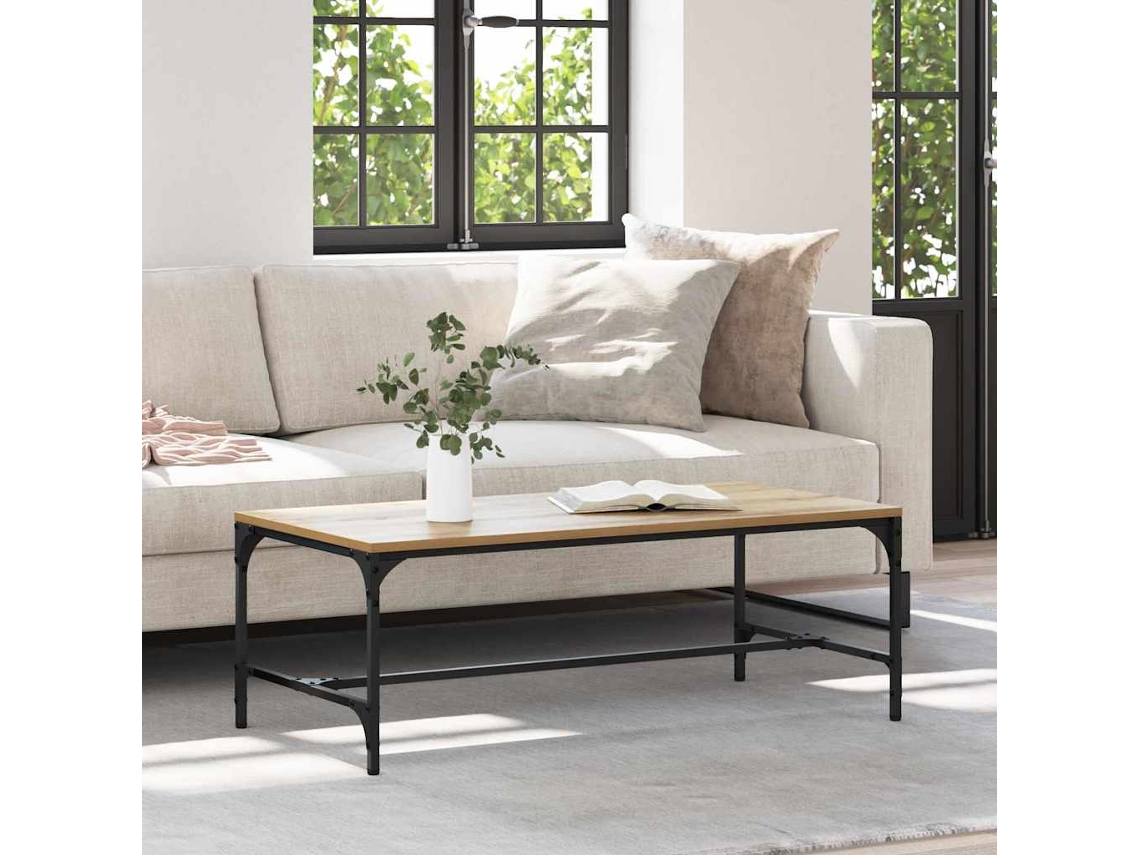 Vidaxl Mesa De Centro Carvalho Artesanal 100 X 50 X 35 Cm