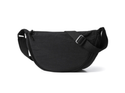 (grande, Preta) Bolsa De Ombro Plissada Em Tecido Lavado, Simples E Leve, Com Cordão Ajustável