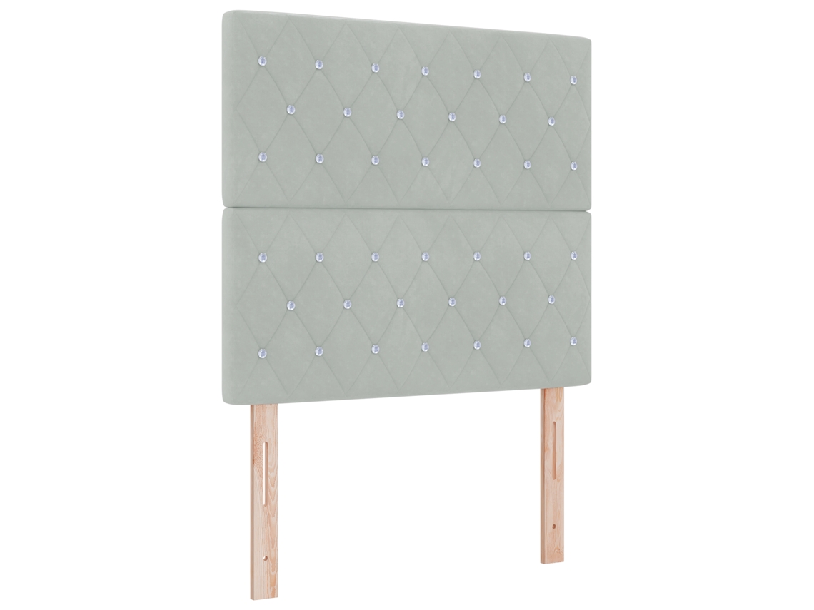 Estrutura De Cama De Veludo Cinza Claro Com Armazenamento Vidaxl Cinzento-claro Veludo (120x190 Cm)
