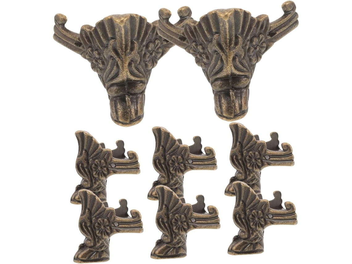 Nuobesty 8 Peças Cantoneiras Decorativas Para Móveis, Pés De Móveis, Protetores De Canto Antigos Para Móveis