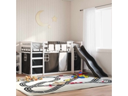 Beliche Com Escorrega E Cortinas 90x190 Cm Branco E Preto