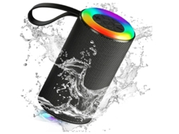 Alto Falante Bluetooth Portátil Ipx5 À Prova Dágua Emparelhamento Duplo Bluetooth 5.3 Com Microfone Integrado/luzes Rgb/cartão Tf Preto Yizhood