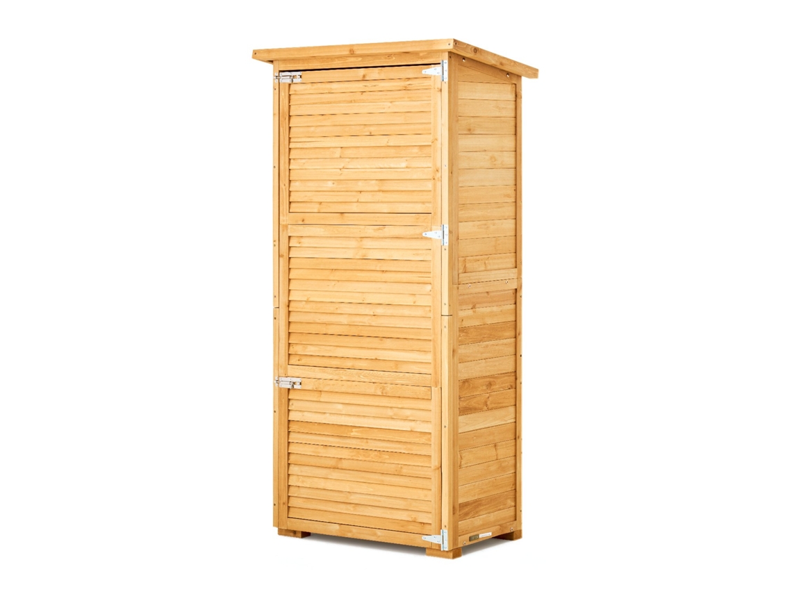 Abrigo de armazenamento de madeira à prova d'água Vevor para jardim 80x50x162cm