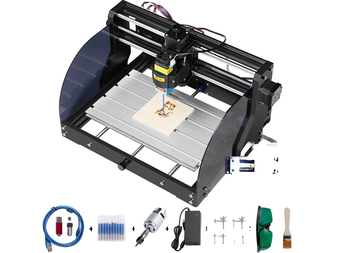 Máquina De Gravação, Controle De 3 Eixos, Capacidades De Router Cnc, 3018 Prom 15w Laser
