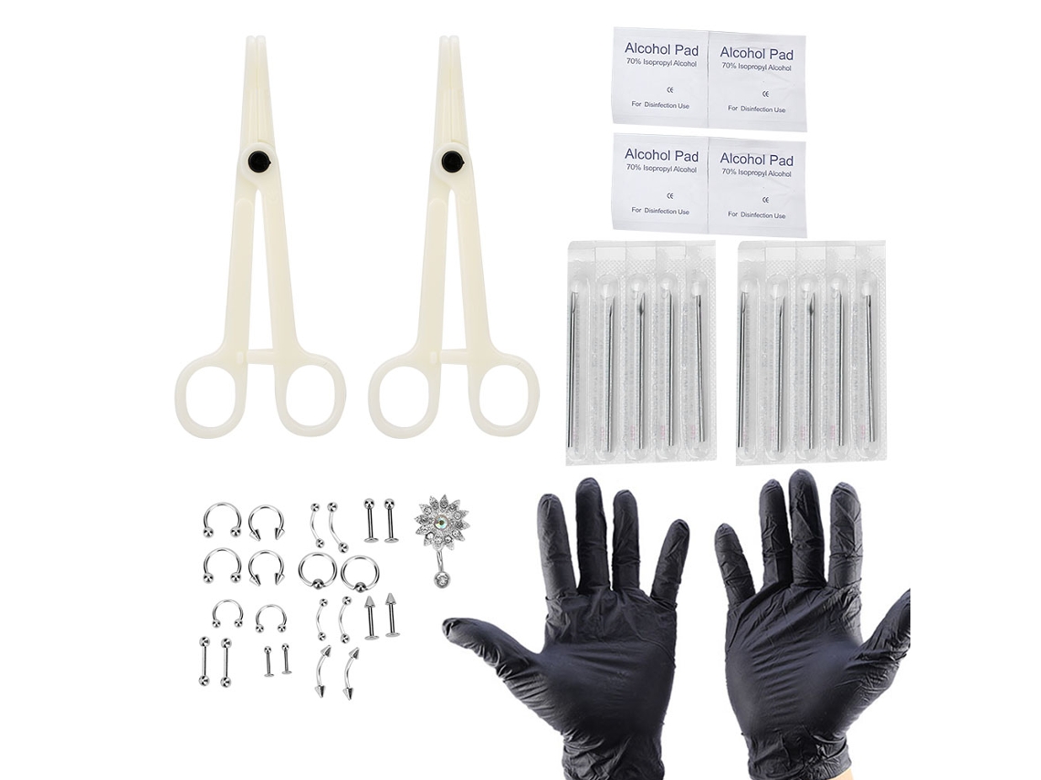 Ferramentas Para Piercing Descartável Língua Nariz Barriga