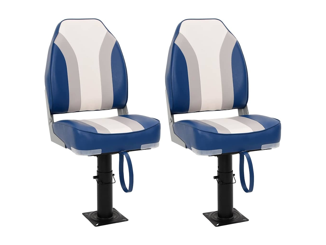 Vidaxl Assentos De Barco 2 Pcs C/ Pedestais Ajustáveis E Rotação 360°