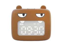 Lurelia Despertador Infantil Com Ecrã Lcd/led, Alimentação Usb, Brilho Ajustável, Data, Função Snooze, Castanho