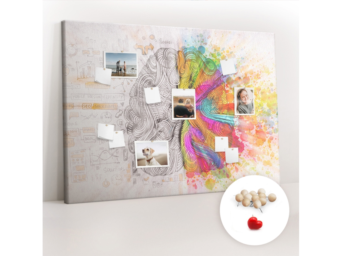 Painel De Cortiça Para Parede Abstração Cerebral Para A Sala De Estar Espelharte (140x100 Cm)