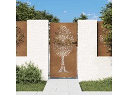 Vidaxl Portão De Jardim 85x175 Cm Aço Corten Design Árvore