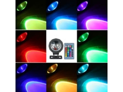 Lâmpada Subaquática LED RGB 12V 10W com Controle Remoto 16 Cores IP65 para Piscina e Aquário | S/MARCA