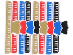 Conjunto De 8 Prendedores Partitura Em Plástico Abs, Tamanho Médio, Multicoloridos Vermelho, Preto, Azul E Dourado