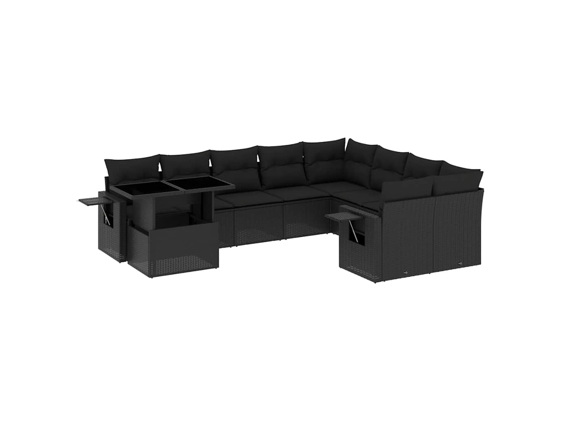 Garden Sofa Set, Garden Sofa Sets Vidaxl Preto Rattan / Vime (n/a)