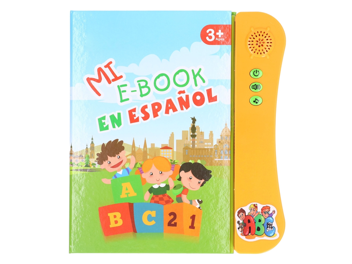 Mali livro com Som Eletrônico Aprender Espanhol Animais Frutas Números Brinquedo Educativo para Crianças Laranja