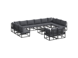 Conjunto 13 Conjunto De Sofá De Jardim Vidaxl Preto Alumínio (423 X 211,5 X 71 Cm)