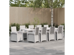 Vidaxl Conjunto De Jantar Para Jardim 11 Unid. Branco E Cinzento-claro
