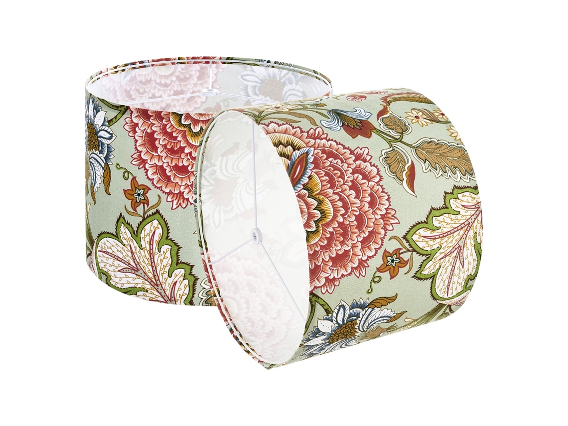 Abajur De Linho Abajur Em Forma De Tambor 33 X 25 Cm Floral Escuro Vevor
