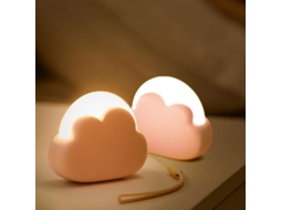 Luz Noturna Para Bebê 2025 2 Unidades Nuvem Led Rosa, Recarregável, 4 Intensidades, Portátil
