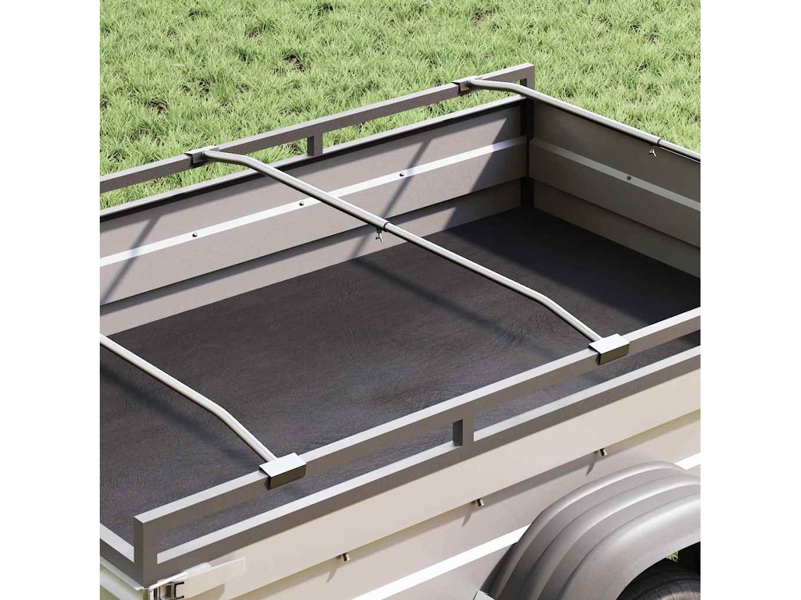 Vidaxl Suporte De Lona Para Reboques 3 Prateado 136-218 Cm Alumínio