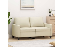 Vidaxl Sofá De 2 Lugares 120 Cm Couro Artificial Cor Creme
