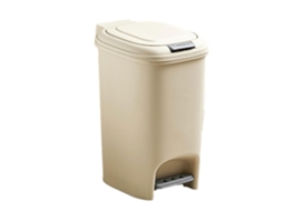 Lixeira Moderna Branca Creme de 8l, 10l e 15l com Abertura Dupla para Cozinha e SFUSHOS
