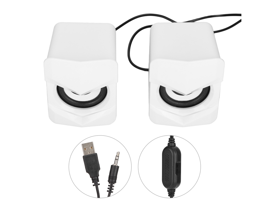 Alto Falante Usb Fio Para Computador E Móvel Estilo Simples Branco