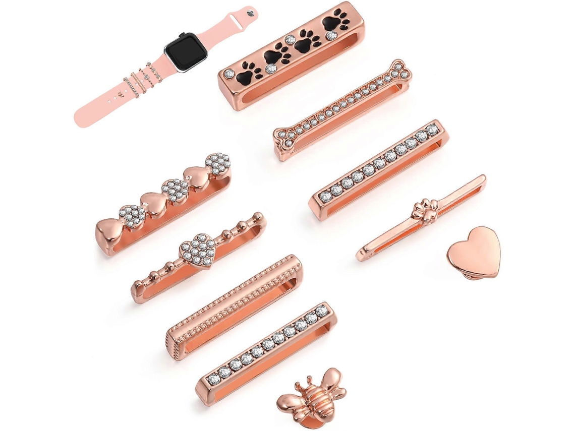 10 Anéis Decorativos Para Pulseiras De Relógio Com Tachas Decorativas Para Pulseiras De Relógio Inteligente De Silicone. Olysi Shop