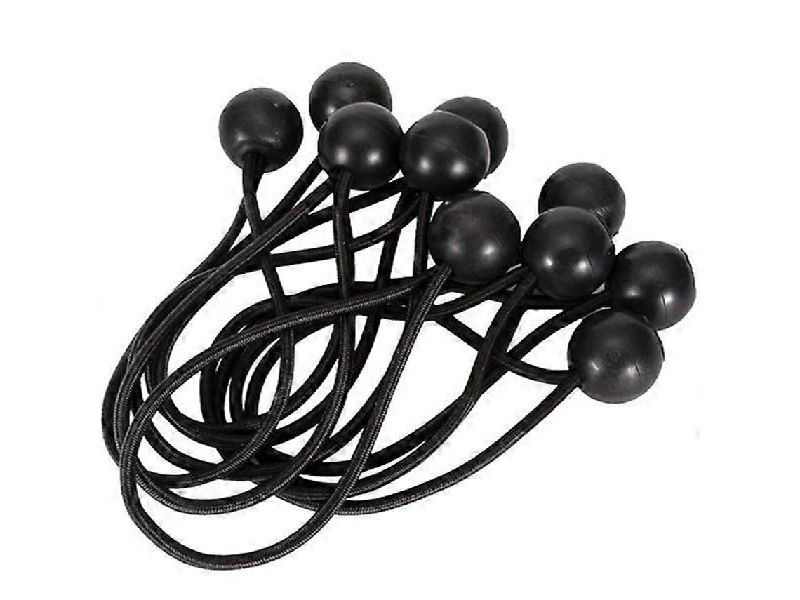 10 Elásticos Pretos Com Bolinhas Presas