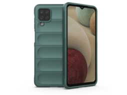 Capa Halinuia Para Samsung Galaxy A12 4g/5g Magic Shield Tpu Flanela Verde Escuro (proteção Integral, Interior Em Flanela)