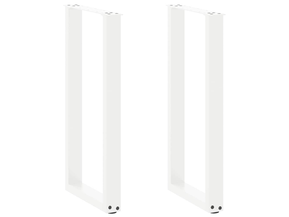 Vidaxl Pés De Mesa De Console Em Forma De U, 2 Peças, Branco, 38x(72-73) Cm, Aço