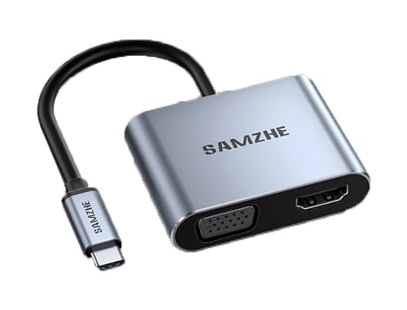Adaptador SAMZHE Dk-Hv4 4In1 Type-C a Hdmi Vga Usb2.0 Pd100W para Huawei Mate40/P50 S20