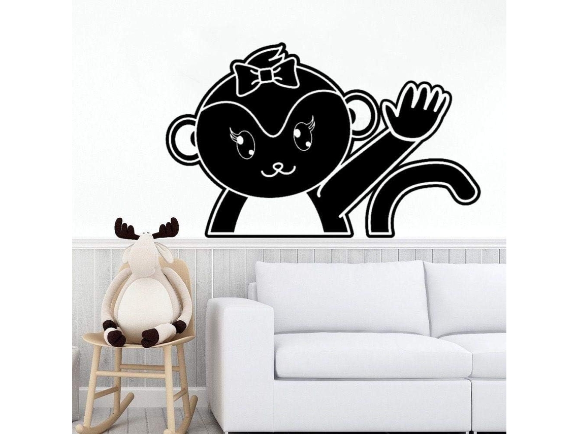 Adesivos de parede, adesivos de parede com animais para decoração de parede de sala de estar, 42x28cm