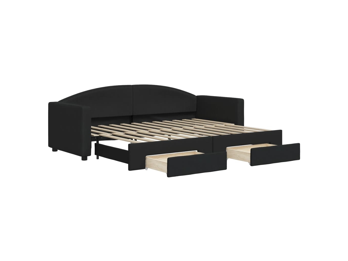 Daybed With Trundle, Daybeds With Trundles Vidaxl Preto Tecido (80 X 200 Cm)