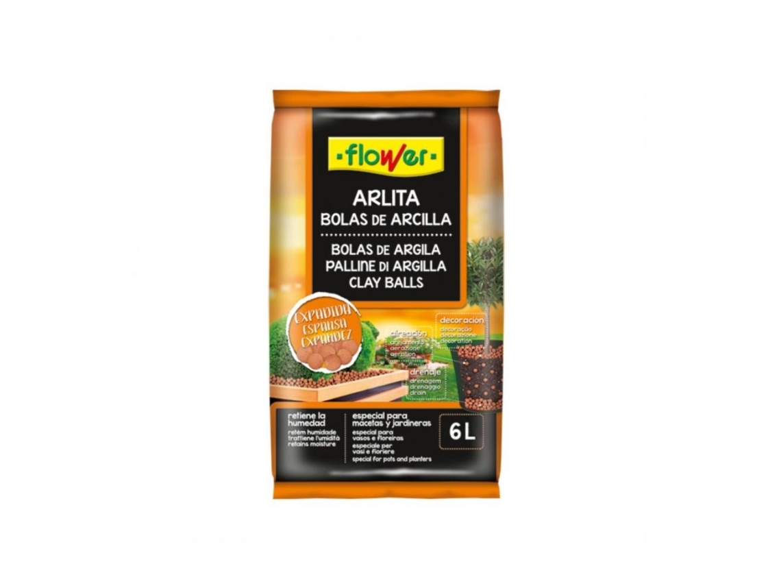 FLOWER Style Bolas de Arcilla Roja para Macetas Y Jardineras 6 Litros