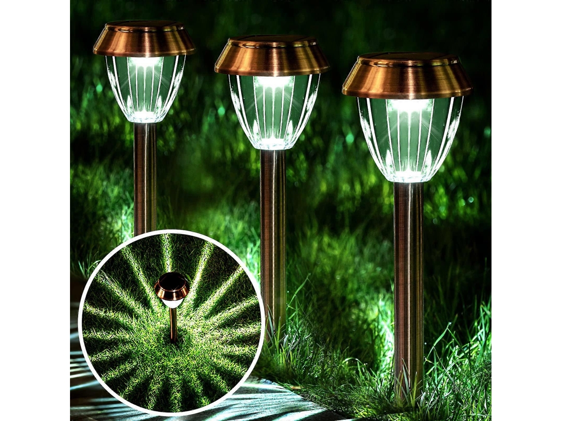 Luzes De Caminho Movidas A Energia Solar Para Áreas Externas Pacote Com 6 Luzes De Jardim Movidas A Energia Solar Até 12 Horas De Brilho Olysi Shop