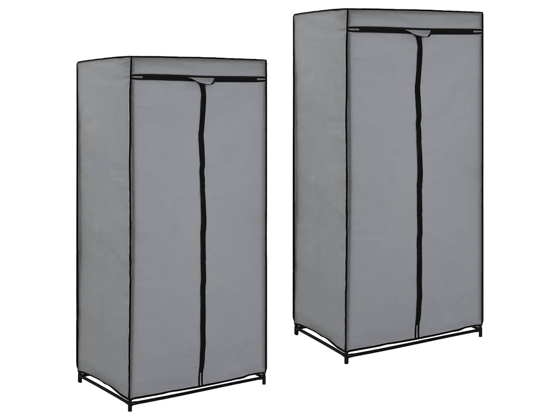 Vidaxl Roupeiros 2 Pcs 75x50x160 Cm Cinzento
