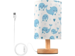 Kcldeci Baleia Azul Cabeceira Luminária Para Quarto, Estilo Fazenda, Mesa Cabeceira, Luminária De Mesa Para Sala