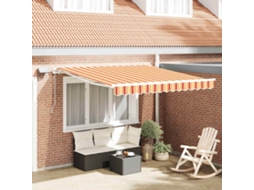 Vidaxl Toldo Retrátil Amarelo E Laranja 350 X 250 Cm Tecido E Alumínio