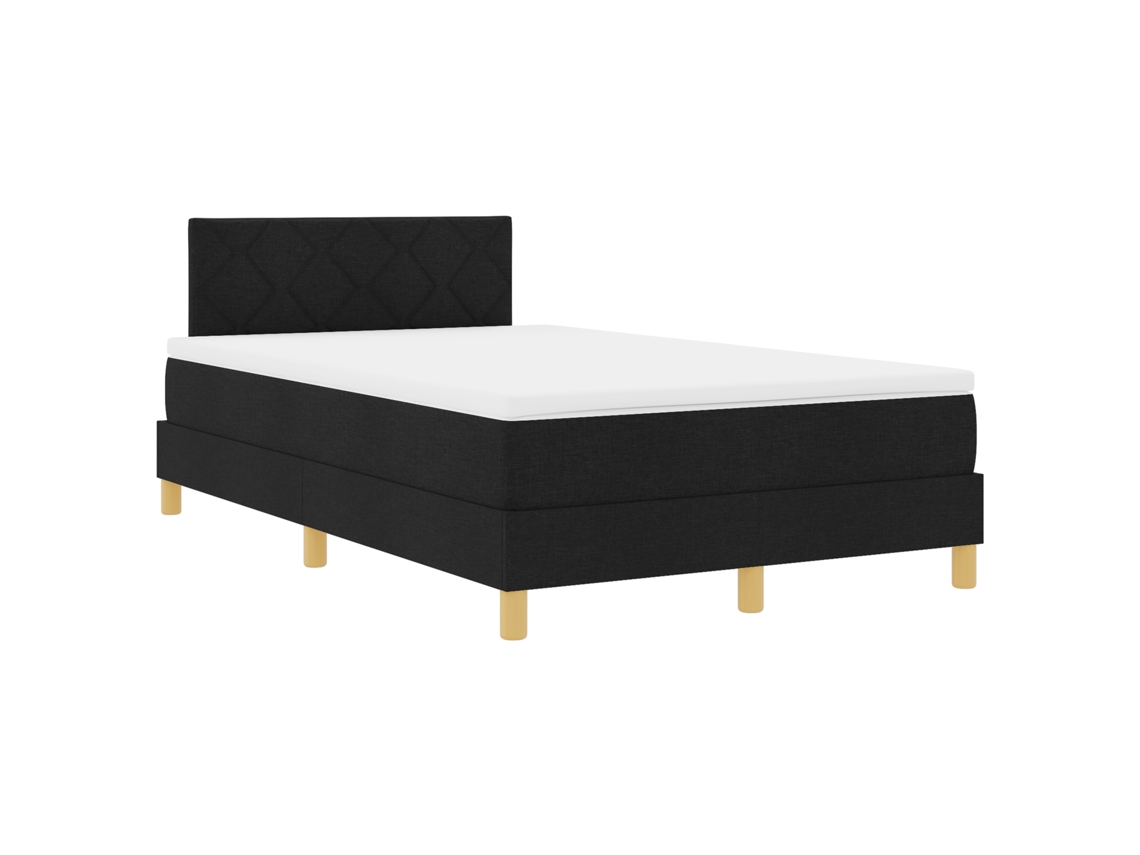 Conjunto 1 Estrado Com Molas Vidaxl Preto Tecido (120 X 190 Cm)