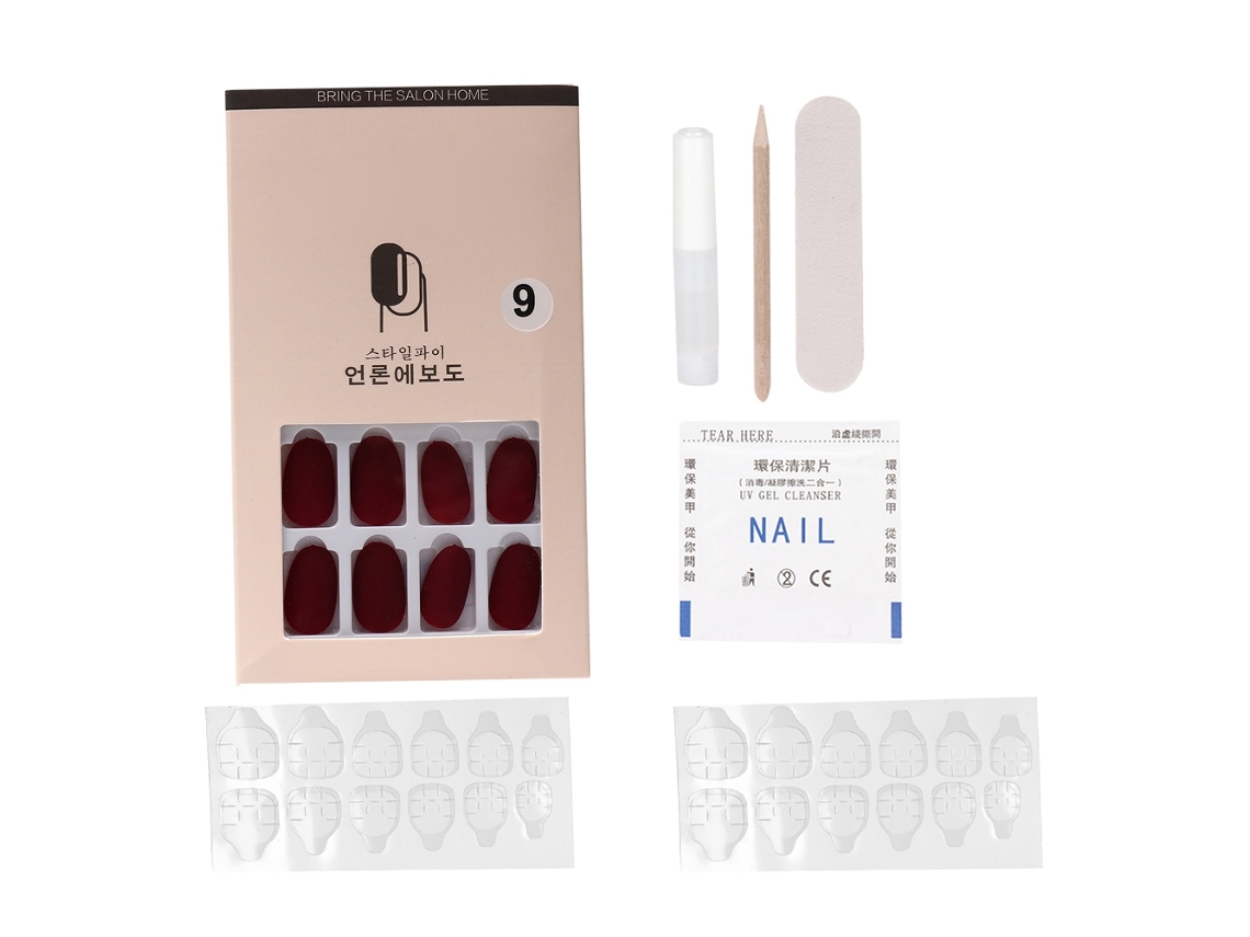 24 Unidades. Unhas Falsas Removíveis Reutilizáveis Exquisitas Para Manicure (tipo 09)