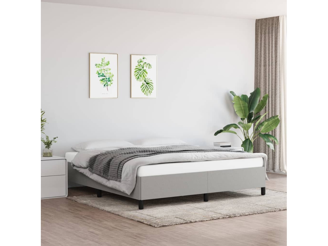 Vidaxl Estrutura De Cama Sem Colchão 180x200 Cm Tecido Cinzento-claro