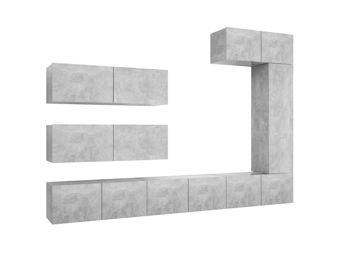 Tv Cabinet Set, Tv Cabinet Sets Vidaxl Cinzeto Madeira Processada (n/a)