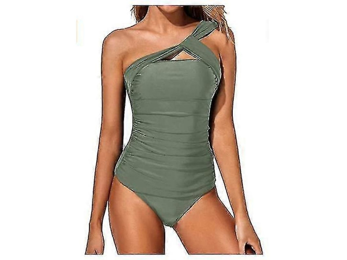Maiô Tankini Feminino De Alta Qualidade Com Design Esportivo - Ideal Para Férias Tropicais E Presentes De Natal Verde Claro