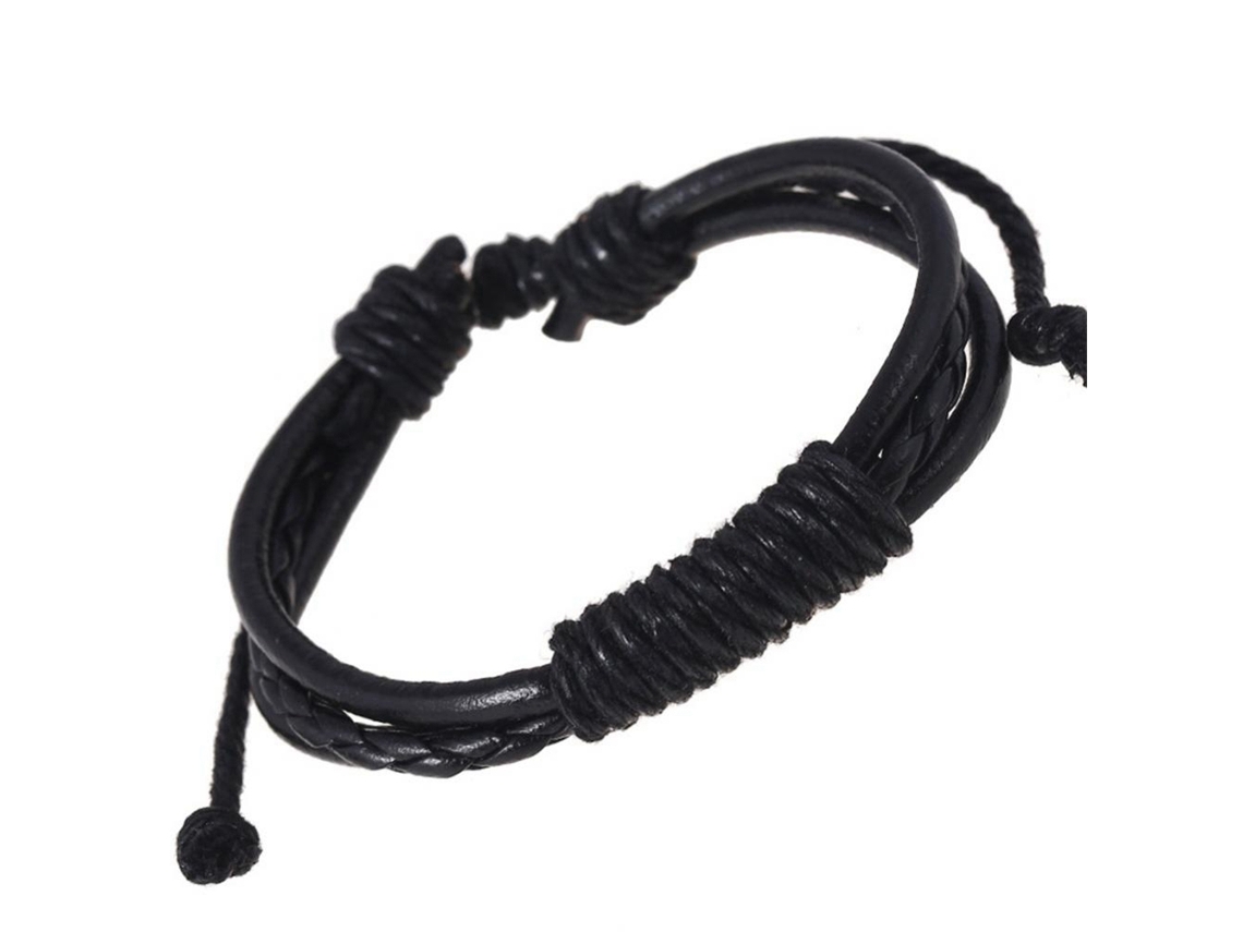 Pulseira De Jóias Estilo Punk Europeu-americano Pele De Vaca Falsa Tecida
